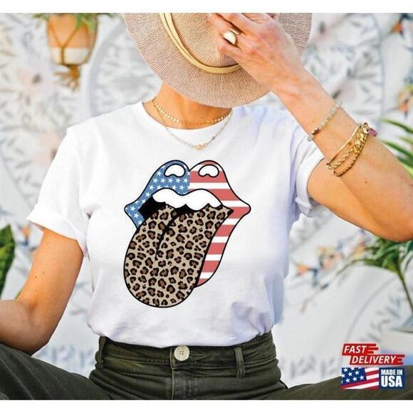 Memoriesrus E Other - Fourth Of July Lips Patriotic Freedom Graphic Unisex T-Shirt